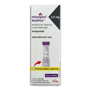 Mounjaro KwikPen Tirzepatide 2.5mg/0.6ml, Four-Dose Pre-Filled Injection Pen For Subcutaneous Injection, Pack of 1's